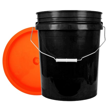 World Enterprises Bucket, 12 in H, Black and Orange 5BLK,345ORG